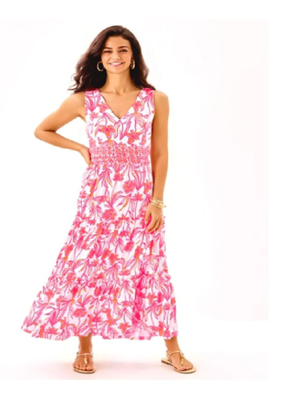 NWT LILLY PULITZER Skylar Midi Dress Lovely Long Stems sz M